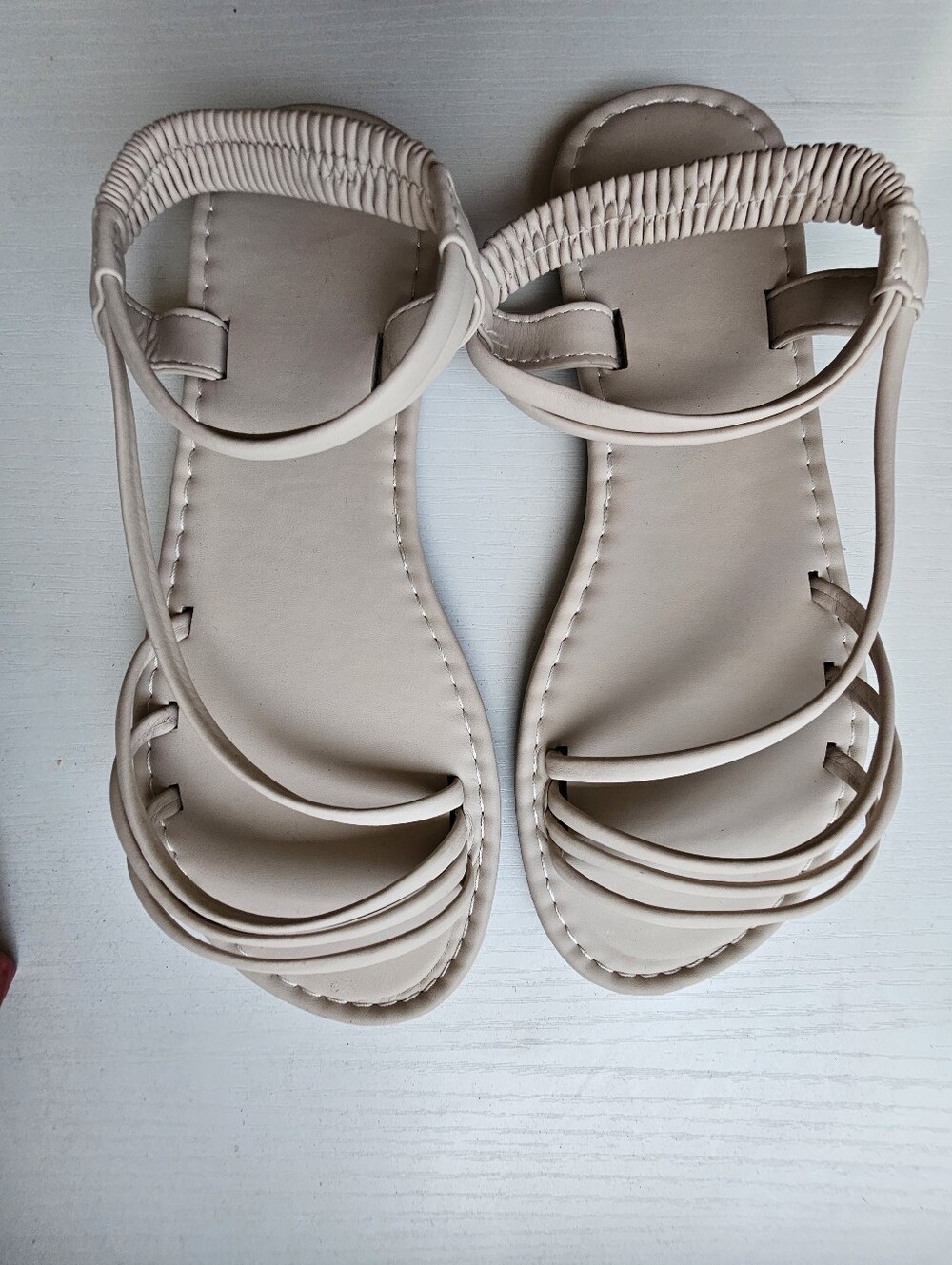 Girls Cream Strappy Flat Sandals - Minimal Summer Style